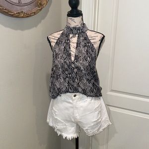 Missguided Size 8 Snakeskin Top